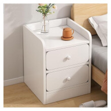 Small Modern Bedside Table with 2 Drawers, Solid Wood Nightstand for Bedroom, Compact 40cm Design