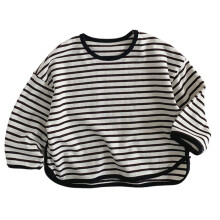 Traditional Cotton Shirt Casual line Top-Black 100cm