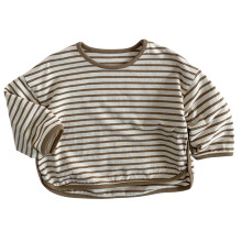 Kids Well Adjusted Designed Blouse Cotton Short-Khaki 100cm