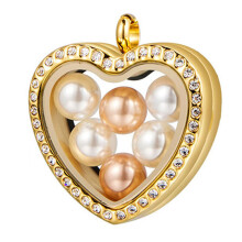Handmade Stainless Steel Pendant Heart-gold single pendant