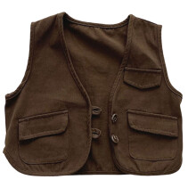 Durable Toddler Vest Button Free Design Safe &-Coffee 100cm