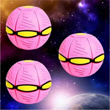 LED Magic Ball Toy Set of 3 Pink Light Up UFO Balls with Triple Light Effect and Decompression Play