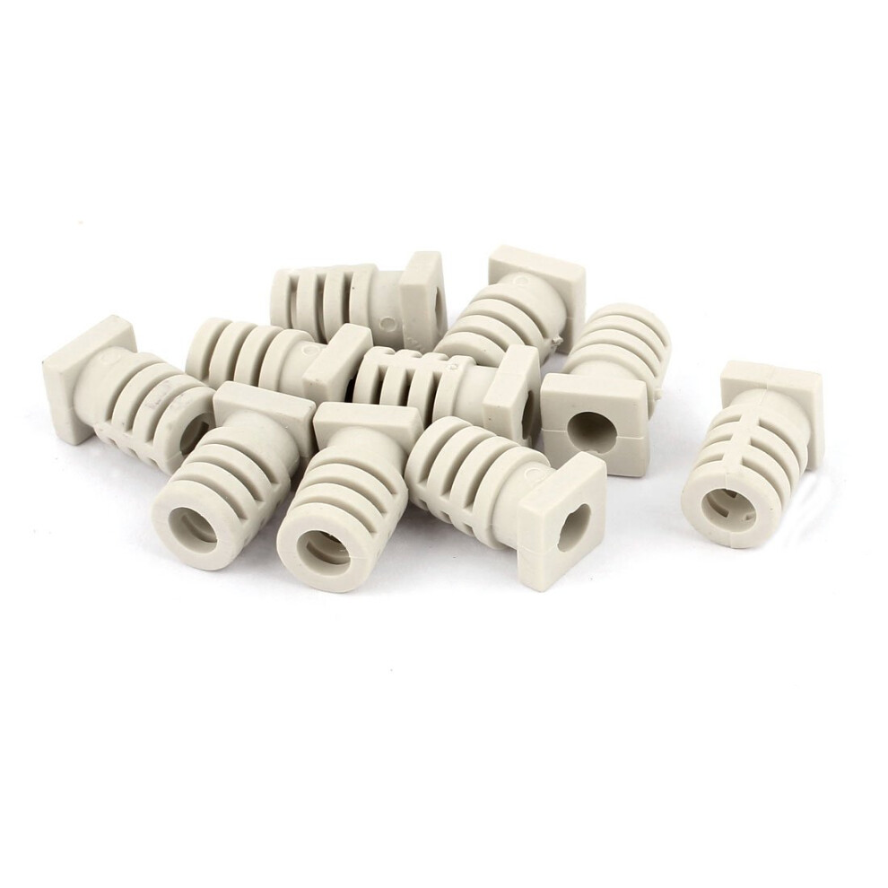 10Pcs 5.7Mm Rubber Strain Relief Cord Protector Sleeve For Electrical Cables, Gray 9351714764360