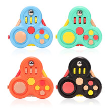 4 Pack Quiet Fidget Cube Sensory Toy for Adults with Anxiety, 10in1 Stress Relief Desk Toy, 4 Colors