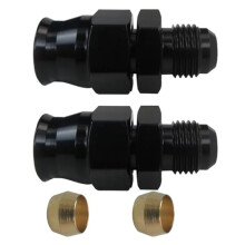 2Pcs 5/16 Tube to 6AN Male AN Fuel Line Adapter Fitting 6061T6 Aluminum Leak NoFlaring Design Black