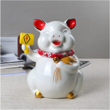 Oversized Ceramic Piggy Bank for Girls, Lucky Pig Coin Bank Gift with Durable Decorative Design