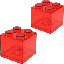 2pcs Translucent Piggy Bank Set with Transparent Money View, Red Decorative Coin Saving Jar for Adults and Kids
