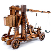 3D Wooden Puzzle Trebuchet Kit with Working Mechanism, STEM Physics Catapult Model for Adults and Teens