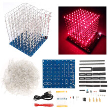 LED Cube Kit 8x8x8 Red 3D LED Light Cube DIY Assembly for Home Decoration and Electronics Project