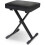 Foldable Piano Bench Adjustable Height Black Leather Cushion Stable Keyboard Bench for Home Studio 1