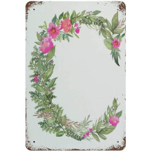 Litere de perete C, litere pentru pepinieră, semn metalic floral, placă de metal, artă din fier