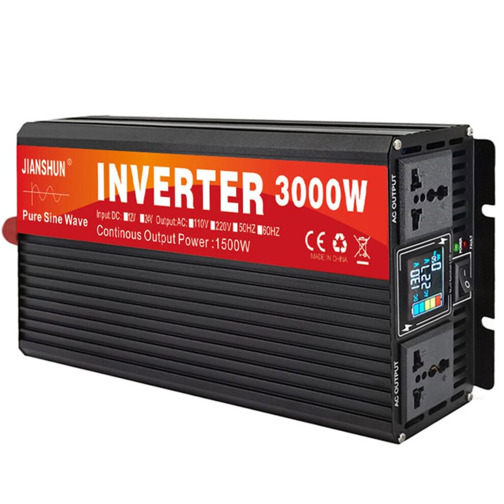 Pure Sine Wave Inverter 3000W 12V 24V To 220V With Conversion Efficiency For Car Home Rv And Solar 9351714765763
