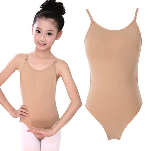 Girls seamless adjustable strap camisole leotard 1 piece