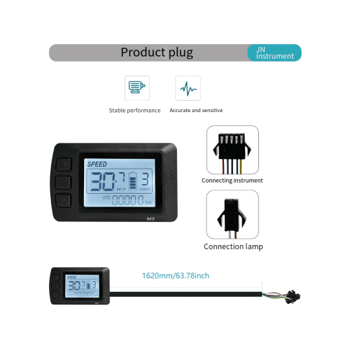 Ebike Display OMT-M3Display SM Stik Intelligent LCD Elcykel