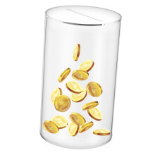 Large Acrylic Money Saving Jar with Lock, Clear Piggy Bank Box for Cash and Coins