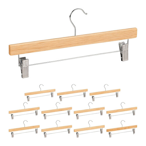 Holz-Hosenbügel mit Clips, 12er-Set 1