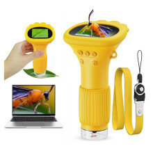 Kids Digital Microscope with 2Inch HD Screen, 1000X USB Magnification, Adjustable LED Light, Yellow