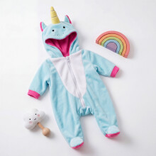 BiBi Doll 20" Baby Doll Clothes Reborn Outfit Blue Unicorn Jumpsuit Accessories Set