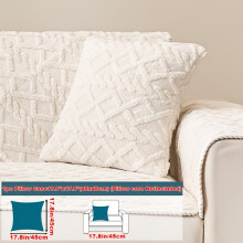 (White, Pillow Case 17.8*17.8in (45*45cm)) 1pc Multi-Color Optional Plush Sofa Cushion, Easy Stylish And Atmospheric