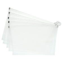 A4 Transparent Document Organizer Bag Set of 5, Large Capacity Waterproof File Storage Pouches for Office and School
