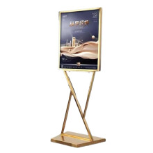 Sign Holder Stand Gold 45x60cm Adjustable Double Sided Poster Display with Quick Change and Stable Base