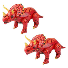 Inflatable Triceratops Dinosaur Toy 2 Feet Tall Pack of 2 Pool Party and Birthday Decoration for Kids