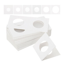 2x2 Cardboard Coin Holders 300 Pack White Paper Coin Flips with Clear Viewing Window for Collection