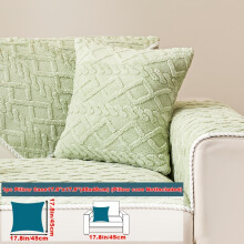 (Green, Pillow Case 17.8*17.8in (45*45cm)) 1pc Multi-Color Optional Plush Sofa Cushion, Easy Stylish And Atmospheric