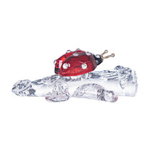 Red Crystal Tree Ladybug Collector's Item Paperweight Glass Animal Ornament Home Table Decoration Gift