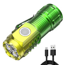 Mini svítilna Yegsfteu, multifunkční svítilna se 3 LED diodami typu C/Micro