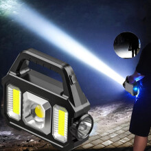 Txmfgh Multifunktionell Solar & USB Laddningsbar Ficklampa Hög LED +