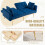 (Navy) 2-Seater Velvet Sofa with Adjustable Backrest & Gold Legs 5