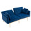 (Navy) 2-Seater Velvet Sofa with Adjustable Backrest & Gold Legs 7