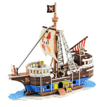 3D Pirate Puzzle with Glue Assembly, DIY Model Building Kit for Kids Boys and Girls