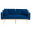 (Navy) 2-Seater Velvet Sofa with Adjustable Backrest & Gold Legs 10