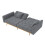(Grey) 2-Seater Velvet Sofa with Adjustable Backrest & Gold Legs 7