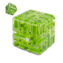 3D Maze Cube Puzzle Large Magic Ball 2 in 1 Logic Training Game for Adults and Teens Green