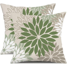 Armeegrüne Kissenbezüge 45 x 45 cm, 2 Stück, wasserdicht, Leinen