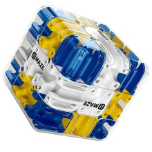 Large 3D Maze Ball Labyrinth Puzzle Cube with Six Maze Pathways, 360 Rotation, Bright Blue