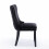 (Black) Lux Velvet Tufted Kitchen Dining Chairs Set of 2 10