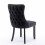 (Black) Lux Velvet Tufted Kitchen Dining Chairs Set of 2 11