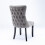 (Grey) Lux Velvet Tufted Kitchen Dining Chairs Set of 6 10