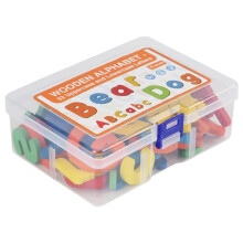 Wooden Alphabet Toys 52 Piece Educational Letter Learning Set for Kids, Interactive Spelling Game