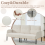 (Beige) Modern Upholstered 3-Seater Sofa with Side Pockets & Armrests 4