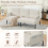 (Beige) Modern Upholstered 3-Seater Sofa with Side Pockets & Armrests 3