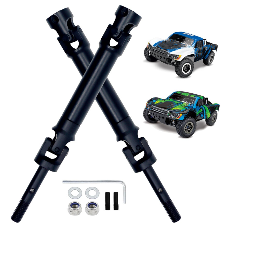 Steel Rear Drive Shaft, Strength Metal Upgrade For Traxxas Slash Rustler 4X4 1/10 Models Black 9045646542140