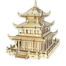 3D Wooden Ferris Wheel Puzzle Kit for Adults DIY Rotating Educational Craft with Glue Assembly
