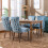 (Light Blue) Lux Velvet Tufted Kitchen Dining Chairs Set of 4 3