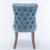 (Light Blue) Lux Velvet Tufted Kitchen Dining Chairs Set of 4 11