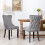 (Grey) Lux Velvet Tufted Kitchen Dining Chairs Set of 4 4